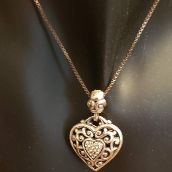 Jewelry - Silver heart necklace with matching bracelet